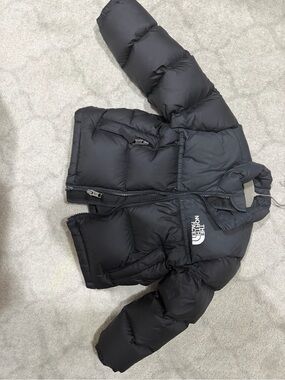 The North Face Kids Black Puffer Jacket with Logo